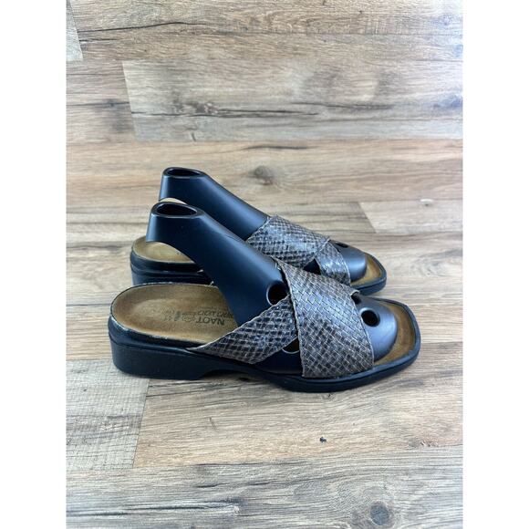 NAOT Woven Leather Criss Cross Strappy Sandal Slides Womens Size 10| 41 - Picture 1 of 9